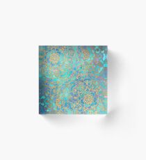 Sapphire & Jade Stained Glass Mandalas Acrylic Block