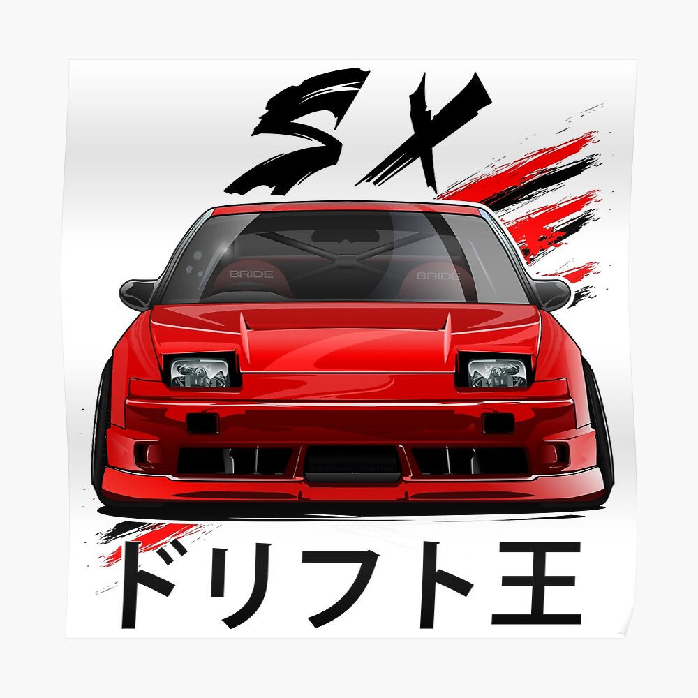 Nissan 180sx S13 Rojo Póster