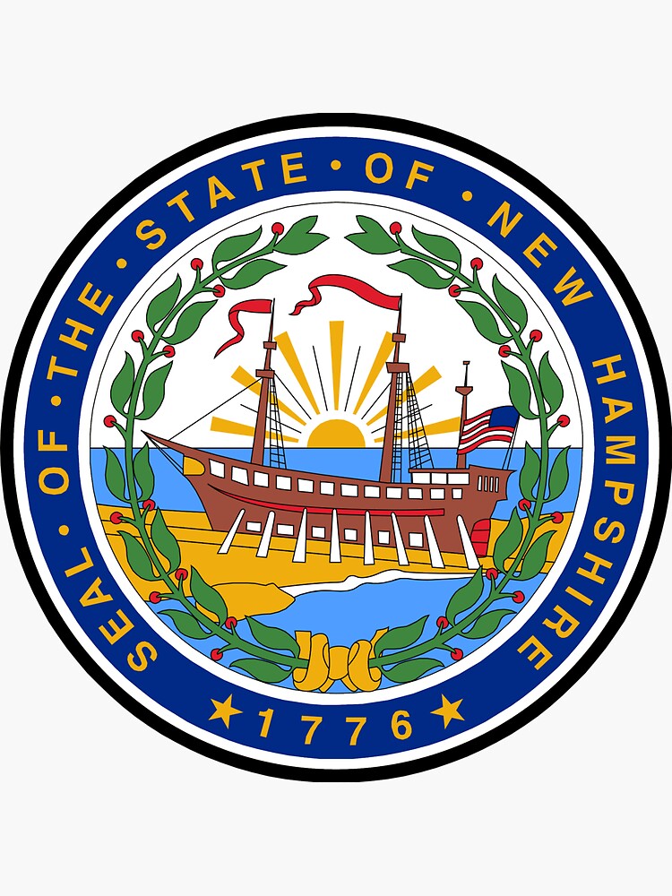 "State Of New Hampshire Seal" Sticker By BankrobberGus | Redbubble