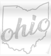 SWEET HOME OHIO - TRENDY STATE OUTLINE DESIGN Poster