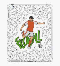 Football soccer in sports uniform going kick ball iPad Case/Skin