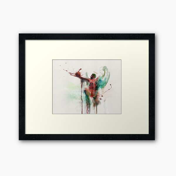 Dennis Rodman Watercolor Framed Art Print