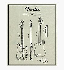 Fender Bass Guitar Stratocaster Patent 1953 Photographic Print