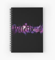 Galaxy hallows and Potterheads with splashes outline (pink galaxy) - wand, cloak, stone Spiral Notebook