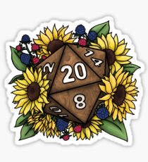 Pegatina Sunflower D20 Tabletop RPG Gaming Dice