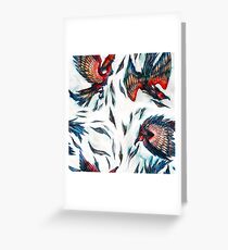 Majestic Flying Fantasy Phoenix Bird Pattern Greeting Card