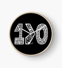 One is bigger than Zero (white) Clock