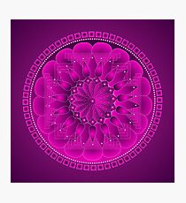 Chakra Mandala Magenta Photographic Print