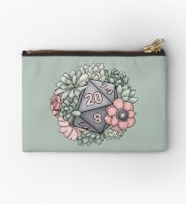 Succulent D20 Tabletop RPG Gaming Dice Zipper Pouch