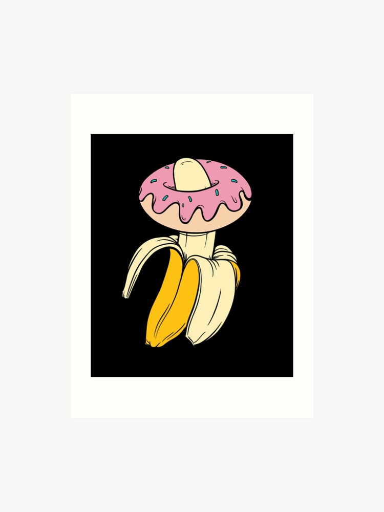 750px x 1000px - Banana and Donut funny food porn gift | Art Print