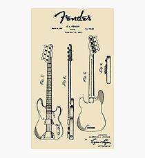 Patent Print - Fender Stratocaster Bass Guitar 1953 Photographic Print