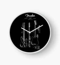 Fender Guitar 1953 Patent Blueprint Art Clock