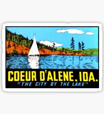 Pegatina Coeur D & # 39; Alene Idaho Vintage Travel Decal