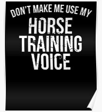 Don't Make Me Use My Horse Training Voice Funny T-Shirt Poster