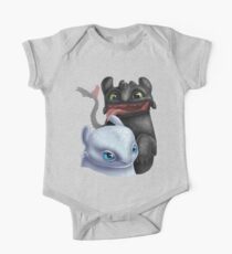 Toothless and His Fair Lady (Light Fury) One Piece - Short Sleeve