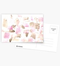 Violet Purple Brown Beige Abstract Watercolour Postcards