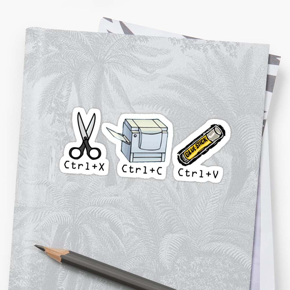 "Cut, Copy, Paste" Stickers by agbrooks89 Redbubble