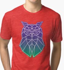 Nocturnal Owl In Mosaic Art Tri-blend T-Shirt