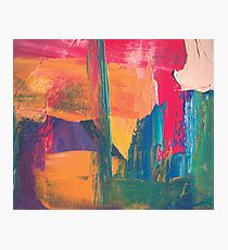 Abstract acrylic painting red, green, orange, purple Photographic Print