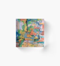 abstract landscape art, pattern, design Acrylic Block