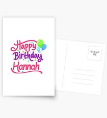 Happy Birthday Hannah Postcards