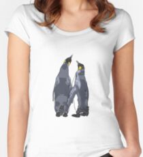 Penguins holding flippers Women's Fitted Scoop T-Shirt