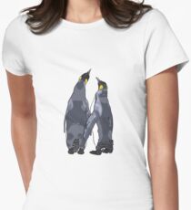 Penguins holding flippers Women's Fitted T-Shirt