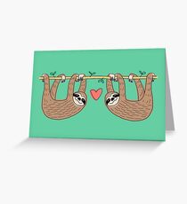 Sloth Couple Hanging Together Greeting Card