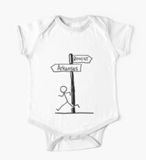 Funny "Arkansas vs Reality" Signpost Themed Design One Piece - Short Sleeve