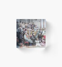 Queen Victoria and her family, including King Edward VII, Tsar Nicholas II, Tsarina Alexandra, Kaiser Wilhelm II and Empress Frederick at a wedding in Coburg, Germany, 1894. Acrylic Block