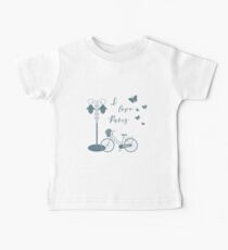 Bicycle, lantern, butterflies. I love Paris. Baby Tee