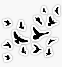 Black flying birds Sticker