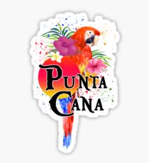 Pegatina Punta Cana República Dominicana Souvenir Tropical Macaw