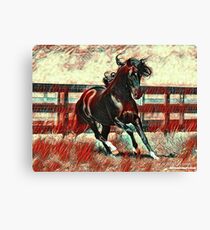 RED RUNNING PASO FINO DESIGN Canvas Print