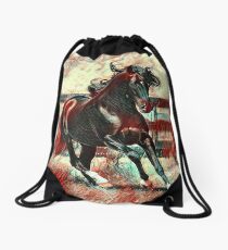 RED RUNNING PASO FINO DESIGN Drawstring Bag