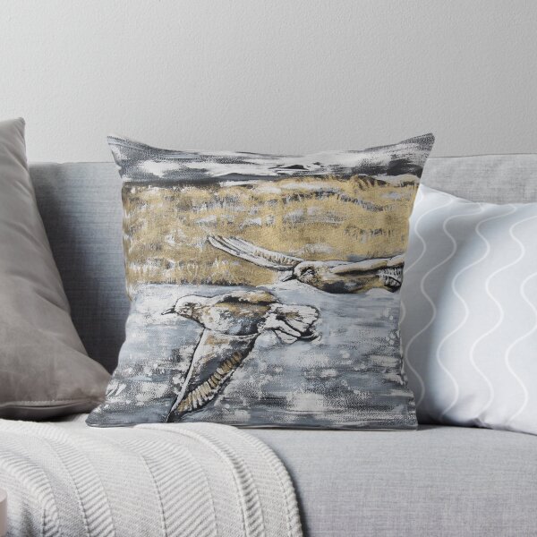Silver Plovers in Kamouraska Throw Pillow