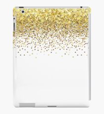 The shiny golden glitter in white iPad Case/Skin