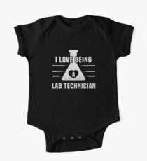 I Love Being A Lab Technician Beaker Heart Lab Tech T-Shirt One Piece - Short Sleeve