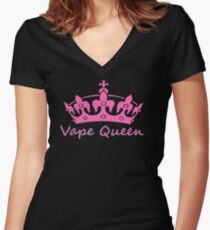 Vape Queen Women's Fitted V-Neck T-Shirt