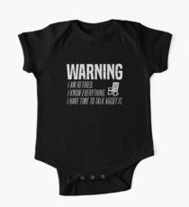 Warning Retired Know Everything Senior Citizen T-Shirt One Piece - Short Sleeve