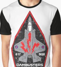 F-35 Lightning II No. 617 SQN - Dambusters (RAF) - Grunge Style Graphic T-Shirt