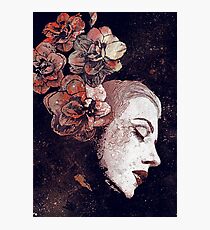 Obey Me: Blood (graffiti female portrait, lady with flowers) Photographic Print