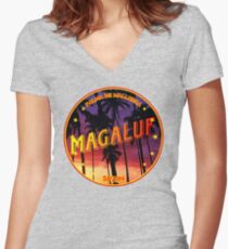 Magaluf, Magaluf t shirt, Magaluf sticker, Spain, with palmtrees Women's Fitted V-Neck T-Shirt