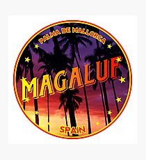 Magaluf, Magaluf t shirt, Magaluf sticker, Spain, with palmtrees Photographic Print
