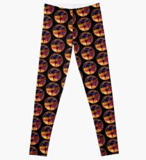Magaluf, Magaluf tshirt, Magaluf sticker, Spain, with palmtrees, black bg Leggings