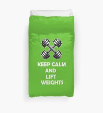 gym workout keep calm design Duvet Cover