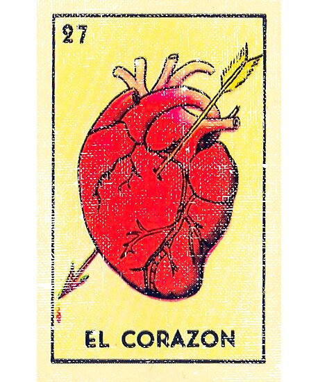 El Corazon Loteria Card The Heart Posters By