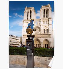 Telescope overlooking for Notre Dame Poster