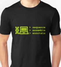 Bioinformatik-Genomsequenz Zusammensetzen von Annotate Green Slim Fit T-Shirt