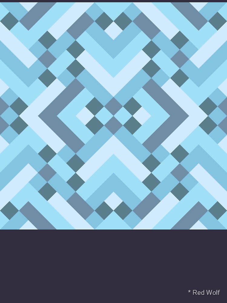 Geometric Pattern: Woven Rug: Blue by redwolfoz